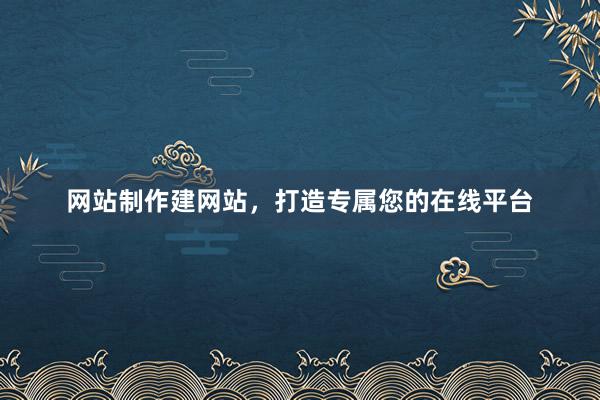 网站制作建网站，打造专属您的在线平台